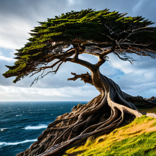 Home 4 A majestic, ancient tree with deeply intertwined roots, standing firmly on a rugged, windswept cliff overlooking a turbulent but clear ocean. The sky is dramatic with swirling clouds and strong winds, yet the tree's branches, while bent, remain unbroken. A golden ray of sunlight pierces through the clouds, illuminating the resilient tree, symbolizing unwavering inner strength and perseverance in the face of adversity. This image represents the power of frustration tolerance. Professional photography, high detail, epic wide shot, vivid colors, cinematic lighting, safe for work, appropriate content, family-friendly.